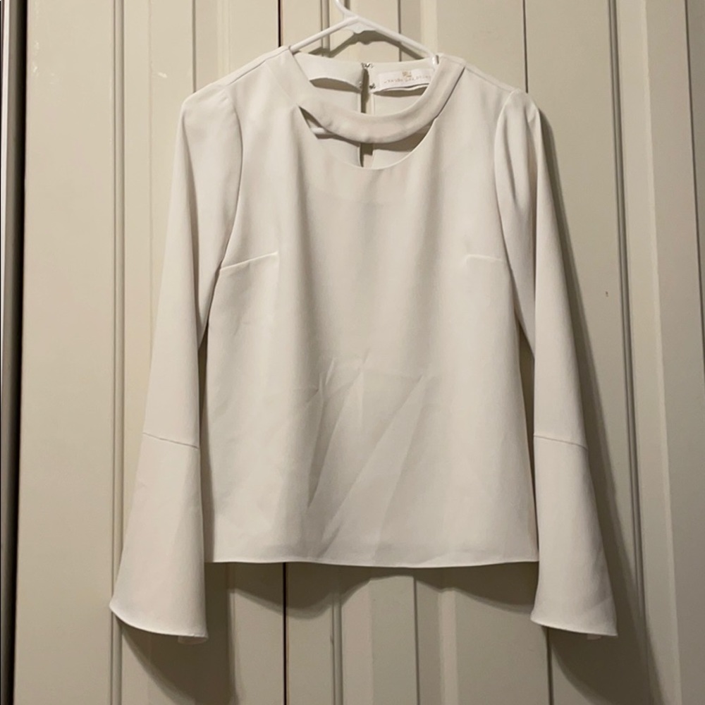 White balloon sleeve blouse